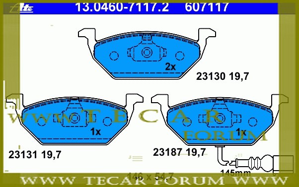 1J0698151D - Колодки тормозные передние комплект с датчиком износа 1J0698151D - Колодки тормозные передние комплект с датчиком износа