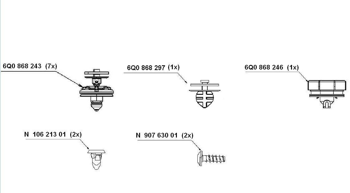 3C0898243 - 1 комплект крепежных деталей 3C0898243 - 1 комплект крепежных деталей