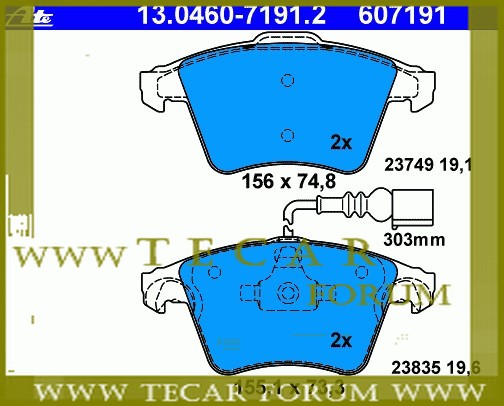 7L6698151B - Колодки тормозные передние с датчиком износа vw touareg 7L6698151B - Колодки тормозные передние с датчиком износа vw touareg
