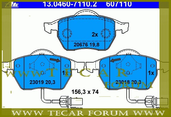 8E0698151K - Колодки тормозные передние комплект с датчиком износа 8E0698151K - Колодки тормозные передние комплект с датчиком износа